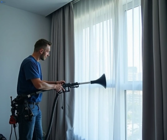 Professional commercial curtain cleaning process equipment Matty Curtain Cleaning kembla-grange-nsw